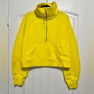 NWT Lululemon Scuba Oversized Funnel Neck Half Zip in Sonic Yellow